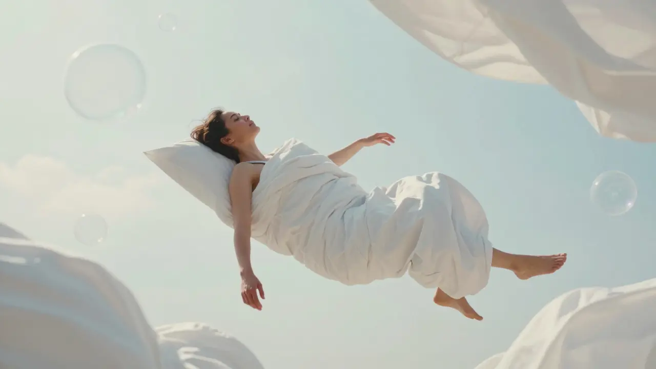 Umělecký obraz symbolizující pocit lehkosti a psychické regenerace.